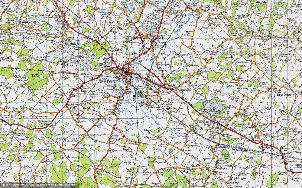 Historic Ordnance Survey Map of Willesborough, 1940