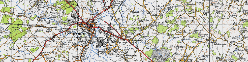 Old map of Willesborough Lees in 1940