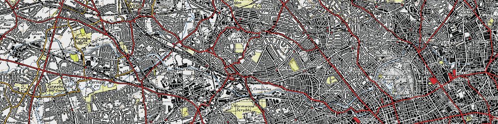 Old map of Willesden Green in 1945