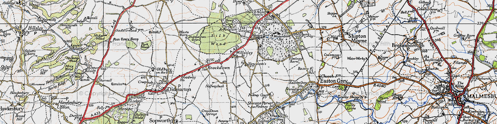 Old map of Willesley in 1946