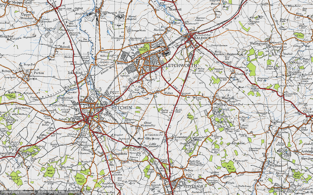 Old Map of Willian, 1946 in 1946