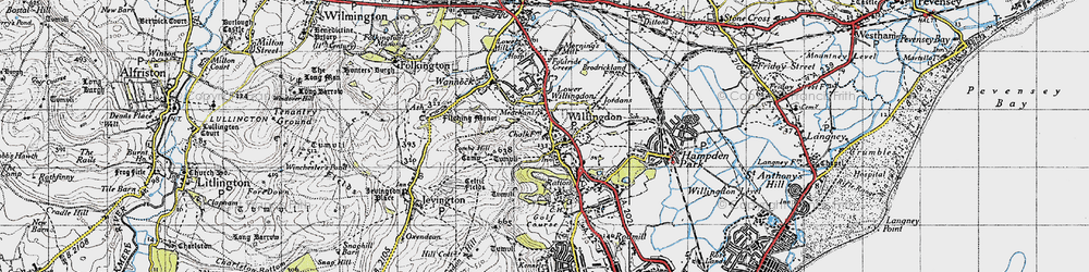Old map of Willingdon in 1940