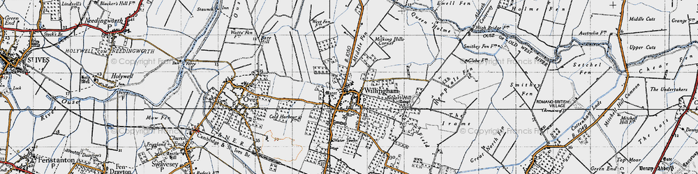 Old map of Willingham in 1946