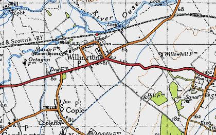 Old map of Willington in 1946