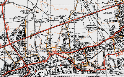 Old map of Willington in 1947