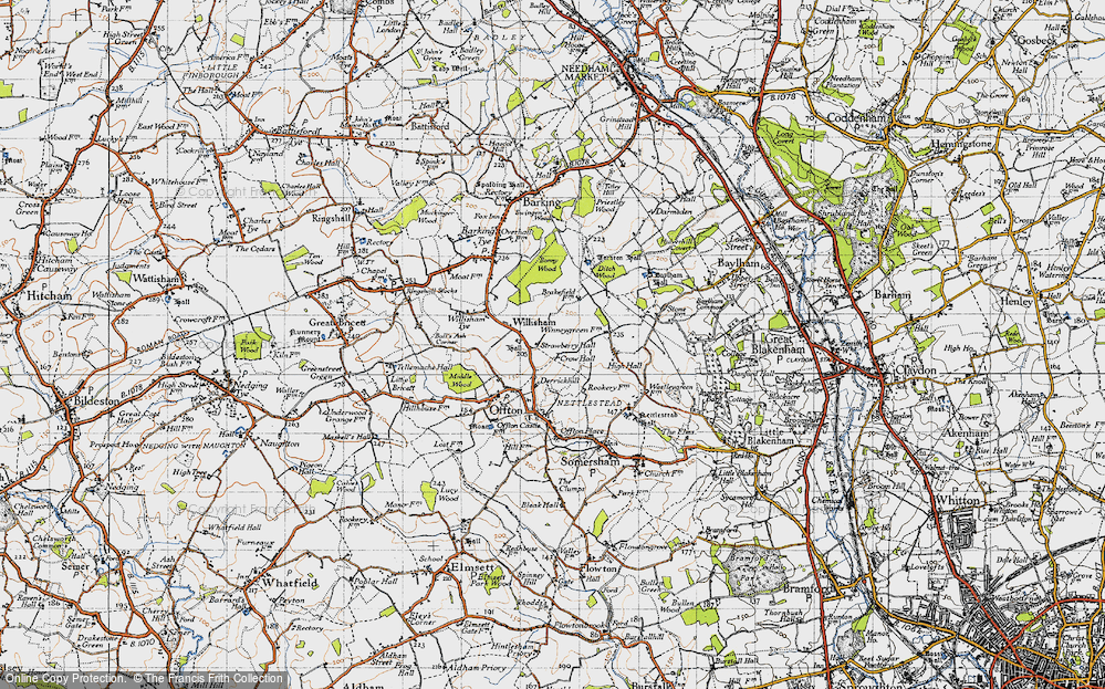 Old Map of Historic Map covering Bonny Wood in 1946