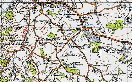 Old map of Willow Green in 1947