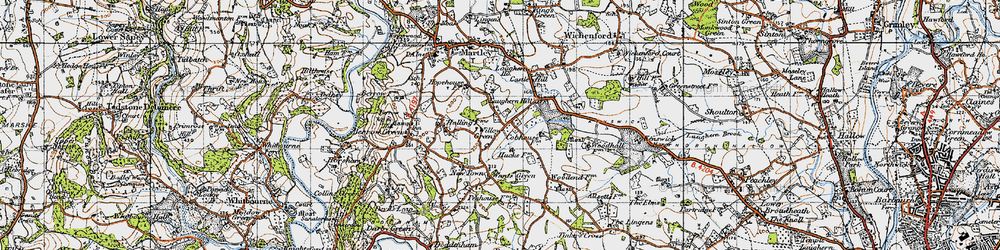 Old map of Willow Green in 1947