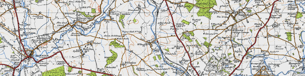 Old map of Wilmcote in 1947