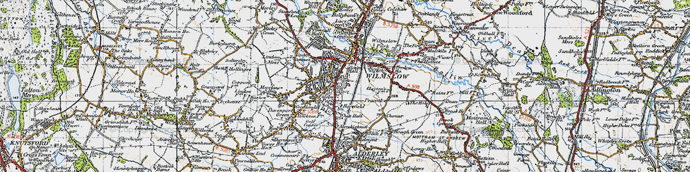 Old map of Wilmslow in 1947