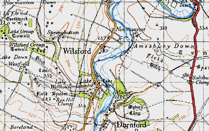 Old map of Wilsford in 1940