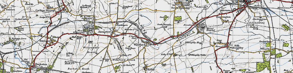 Old map of Wilsford in 1946