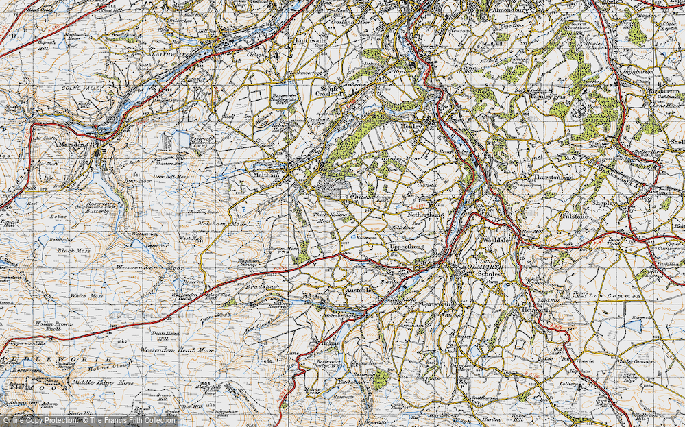 Old Map of Wilshaw, 1947 in 1947