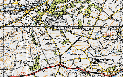 Old map of Wilshaw in 1947