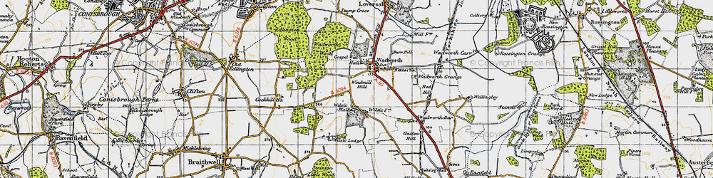 Old map of Wilsic in 1947