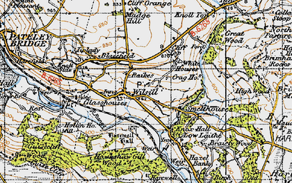 Old map of Wilsill in 1947