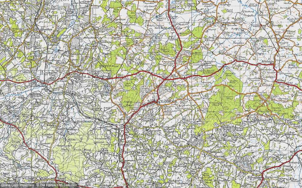 Old Map of Historic Map covering Angley Wood in 1940