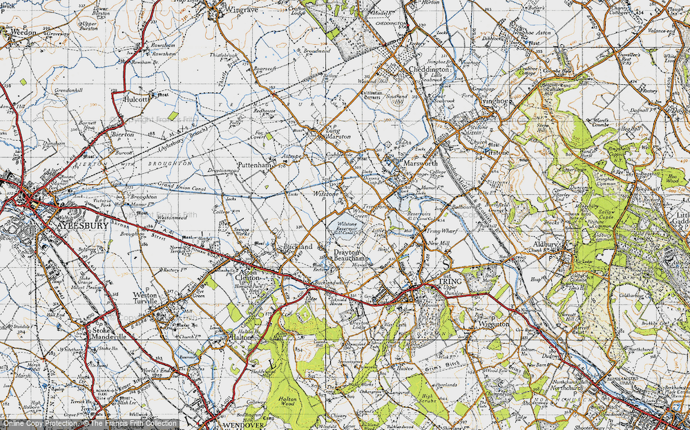 Old Map of Historic Map covering Wilstone Resr in 1946