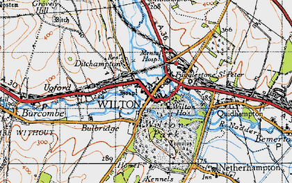 Old map of Wilton in 1940