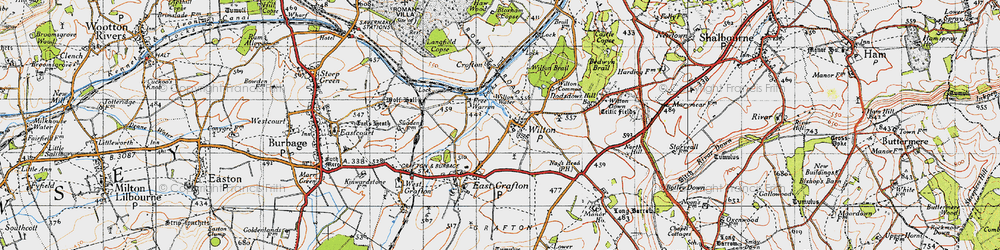 Old map of Wilton in 1940