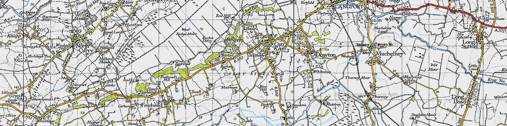 Old map of Wiltown in 1945