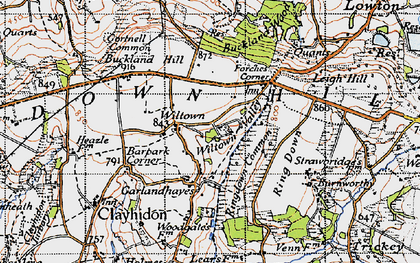 Old map of Barpark Corner in 1946