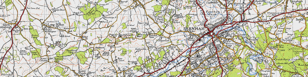 Old map of Wimble Hill in 1940
