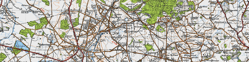 Old map of Wimblebury in 1946