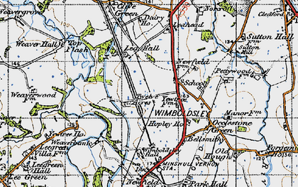 Old map of Wimboldsley Hall in 1947