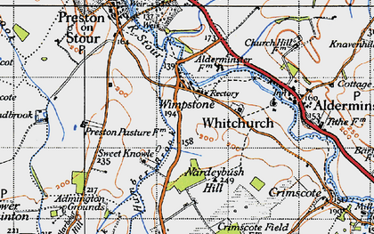 Old map of Wimpstone in 1946