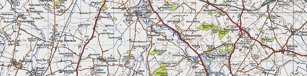 Old map of Wimpstone in 1946