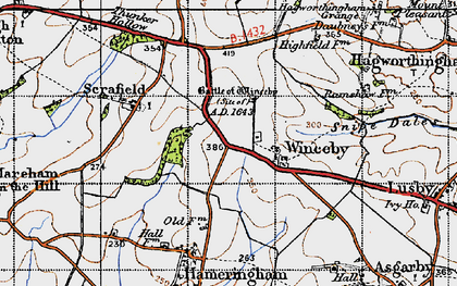 Old map of Winceby in 1946