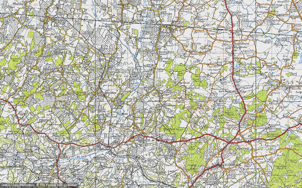 Old Map of Winchet Hill, 1940 in 1940