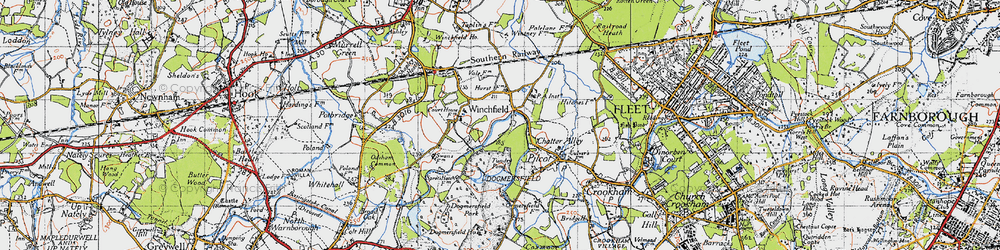 Old map of Winchfield Hurst in 1940