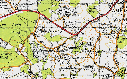 Old map of Winchmore Hill in 1946