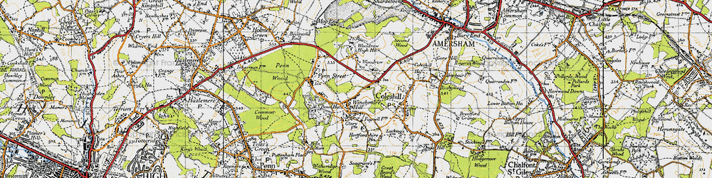 Old map of Winchmore Hill in 1946