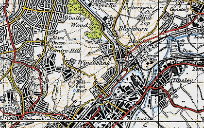 Old map of Wincobank in 1947