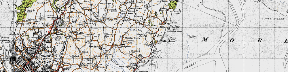 Old map of Wind Hill in 1947