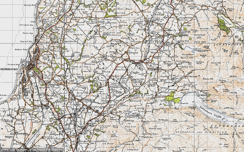 Old Map of Historic Map covering Winder Brow in 1947