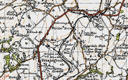 Old map of Windergill Beck in 1947