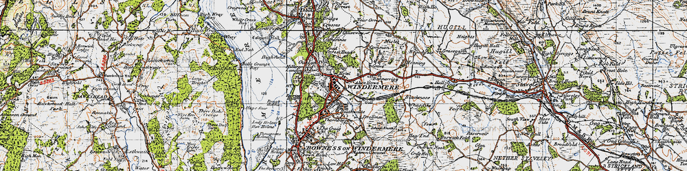 Old map of Windermere in 1947