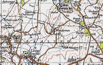 Old map of Winderton in 1946