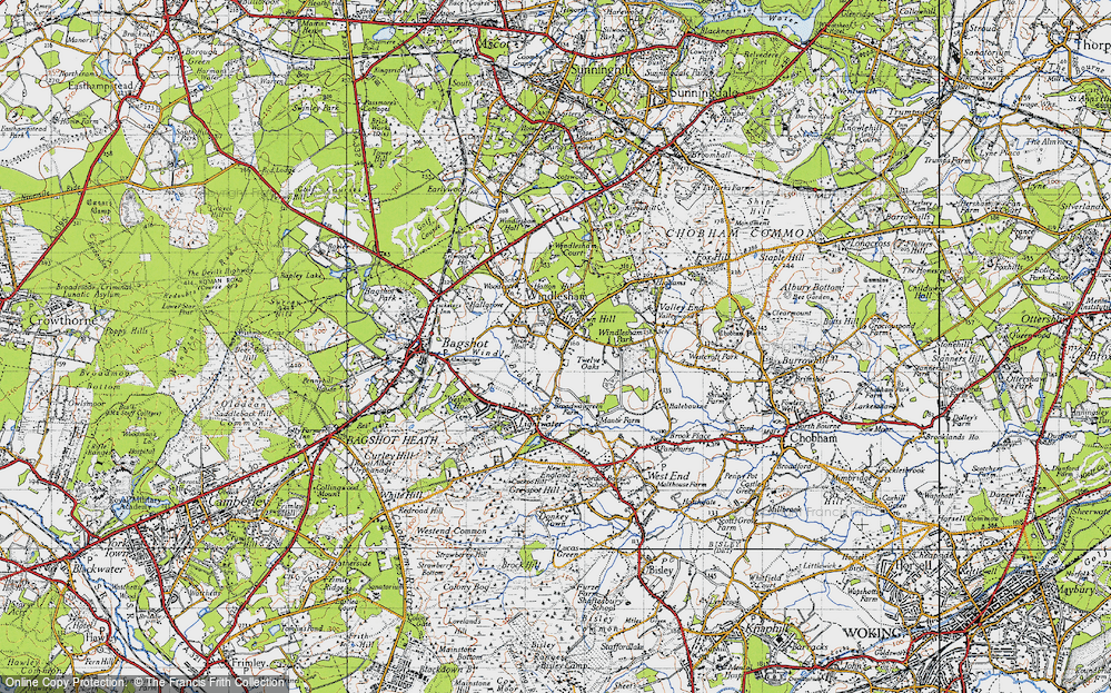 Old Map of Windlesham, 1940 in 1940