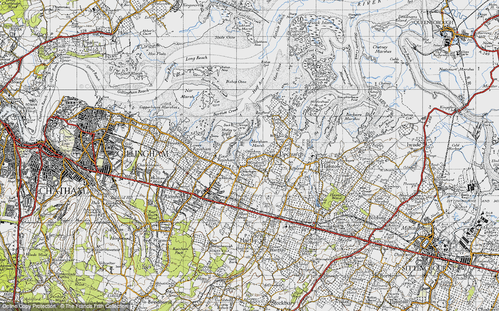 Old Map of Historic Map covering Bartlett Creek in 1946