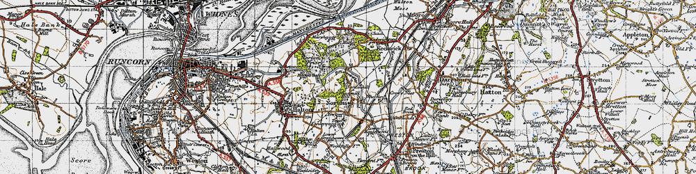 Old map of Bridgewater Canal in 1947