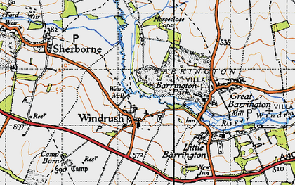 Old map of Windrush in 1946
