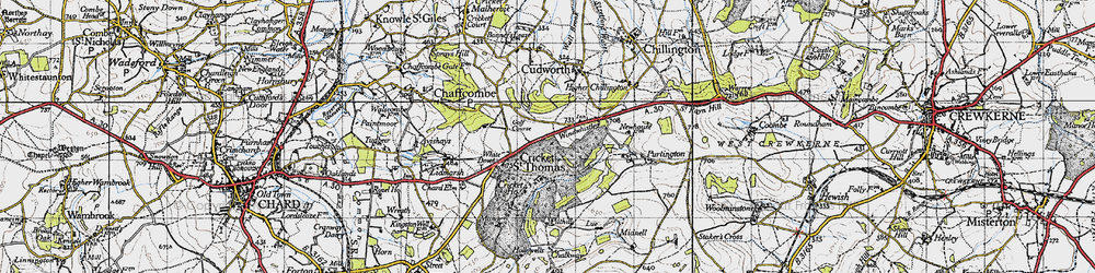 Old map of White Down in 1945