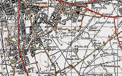 Old map of Windy Nook in 1947