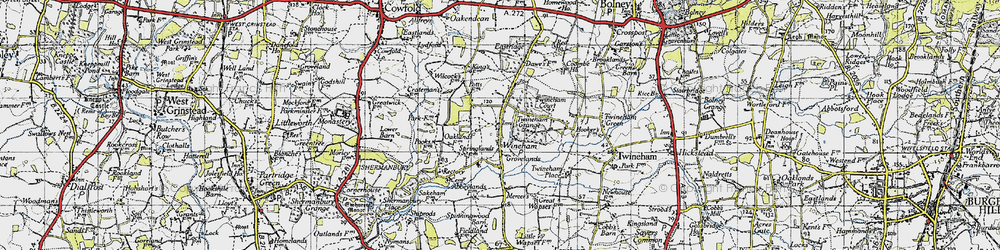 Old map of King's Barn in 1940