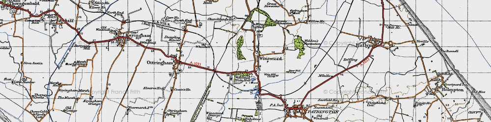Old map of White Hall in 1947
